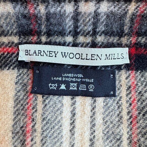 Blarney Woollen Mills Lambswool Stewart Camel Tartan Scarf Made in Ireland 66x10 - Picture 4 of 5